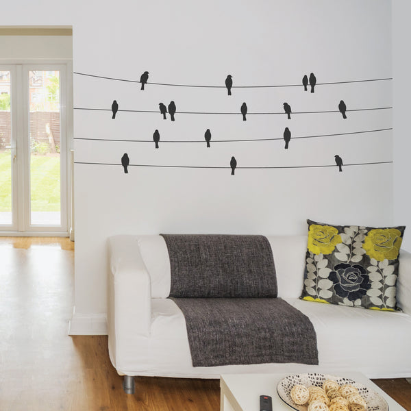 Birds On A Wire Wall Decal