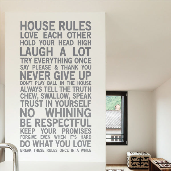 House Rules Wall decal