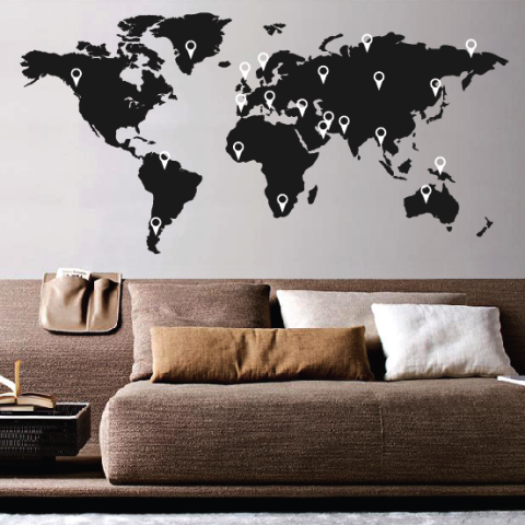 World Map Wall Sticker