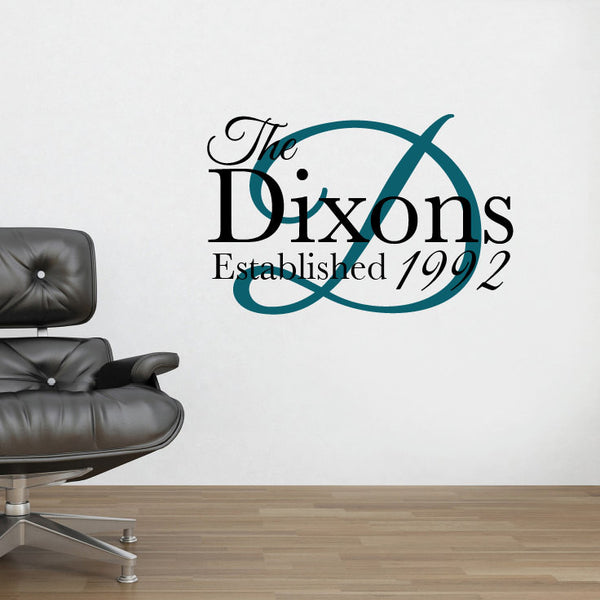 Family Monogram Wall Sticker