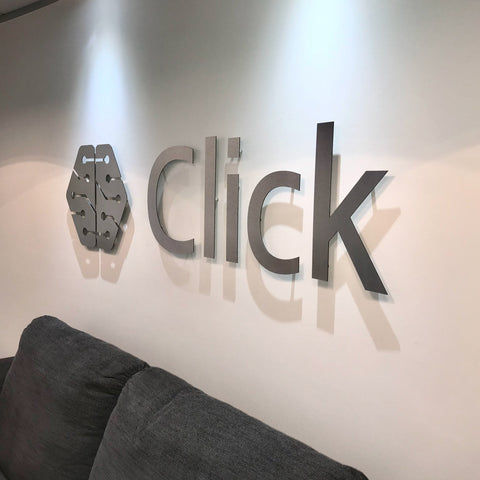 Metal wall logo