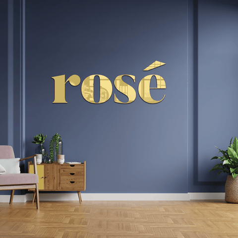 3D Mirror Gold Acrylic Logo Sign