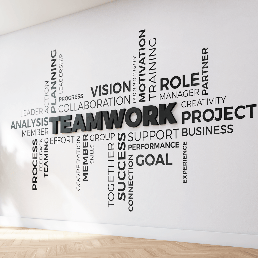 3D Teamwork Cluster Wall Sticker | Wallboss Wall Stickers | Wall Art ...