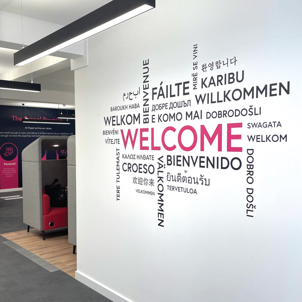 Welcome Languages Cluster Wall Sticker | Wallboss Wall Stickers | Wall ...