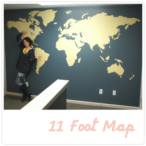 Large World Map Wall Decal