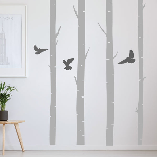 Silver birch tree wall stickers home