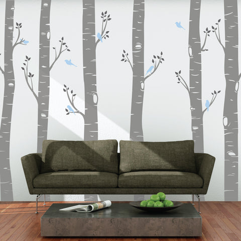 Large Birch Tree Forest Wall Stickers
