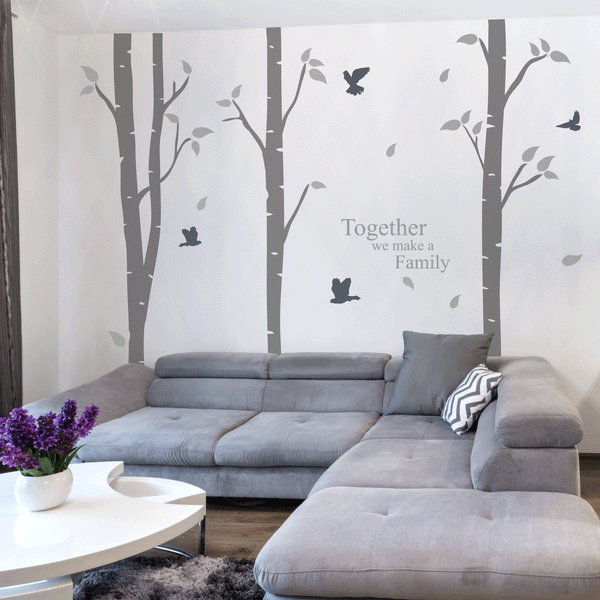 birch Trees With Birds And A Quote