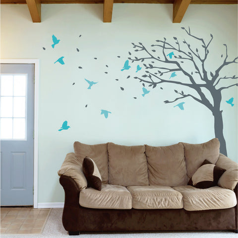 Blowing Tree With Birds