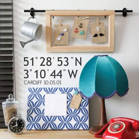 Personalised Coordinates Wall Sticker