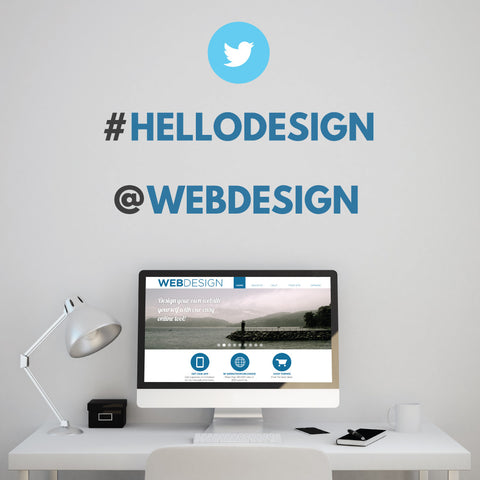 Personalised Twitter Hashtag Wall Stickers