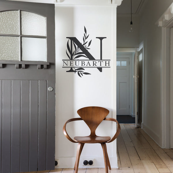 Floral Initial Wall Sticker