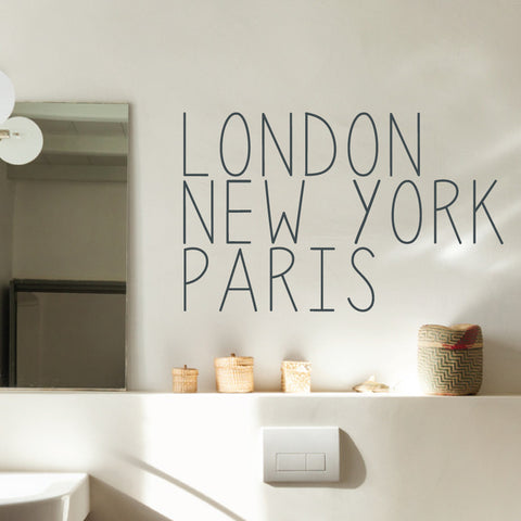 Citie Names Wall Stickers