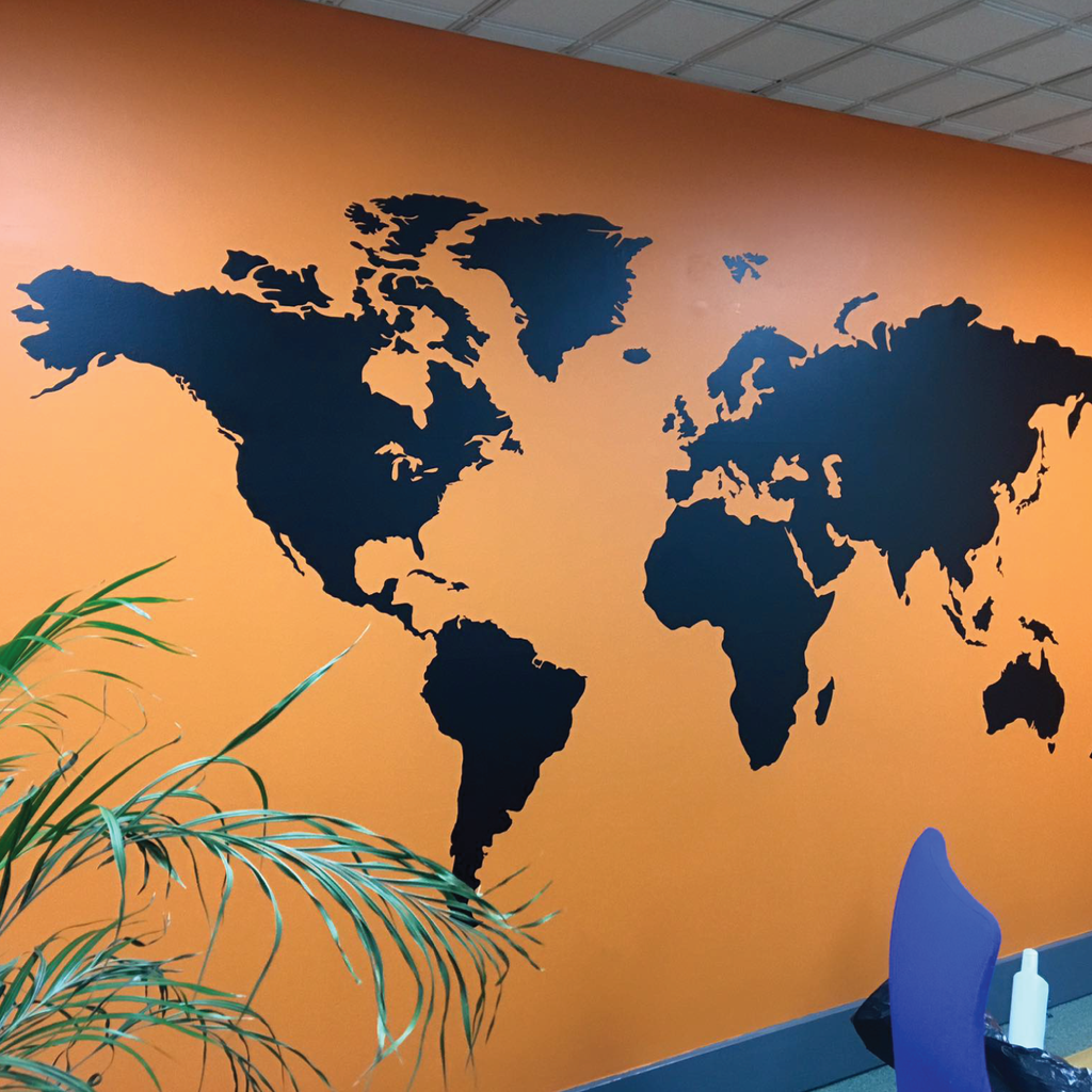 Large World Map Wall Decal