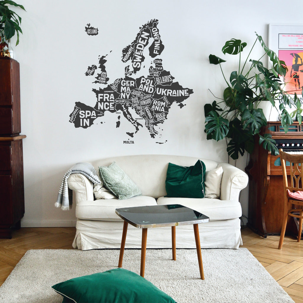 European Map Wall Sticker | Wallboss Wall Stickers | Wall Art Stickers ...