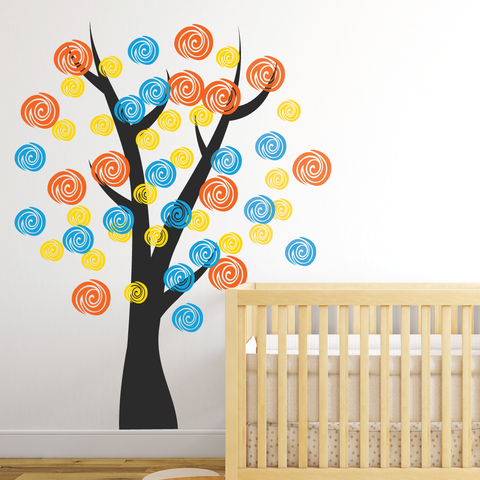 Multi Colour Nursery Room Tree Wall Sticker