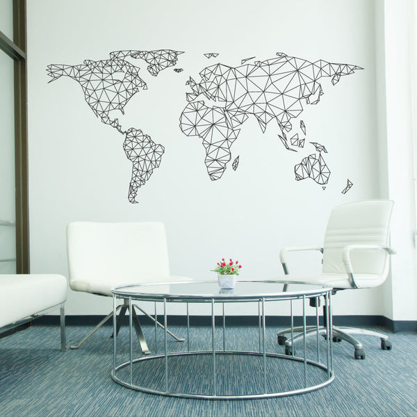 World Map Network Wall Sticker