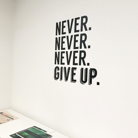 Never Give Up Wall Sticker