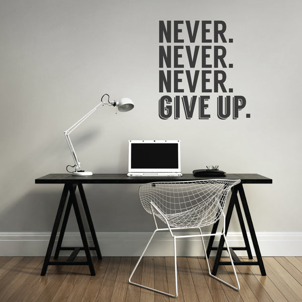 Never Give Up Office Wall Sticker