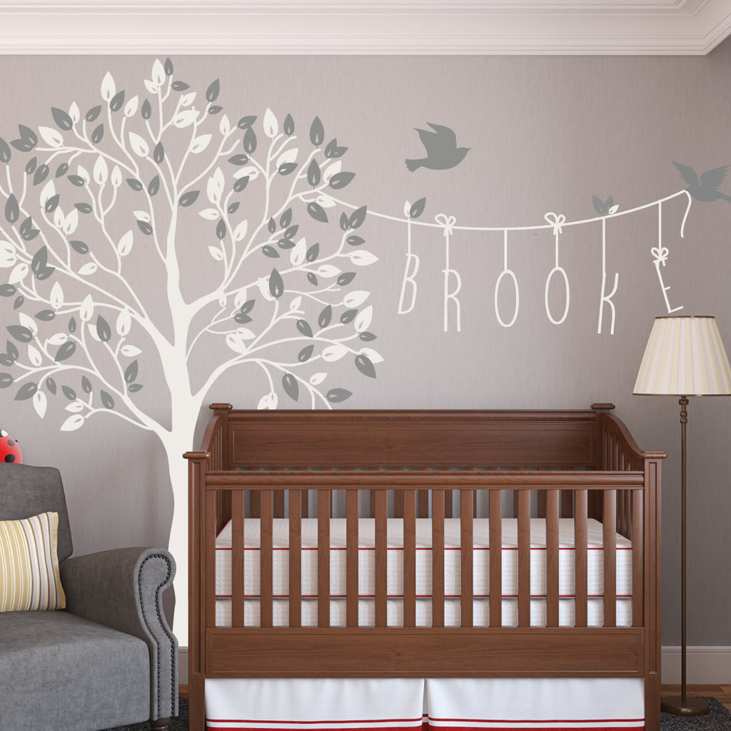 Nursery Tree Wall Decal With Name Wallboss Wall Stickers Wall