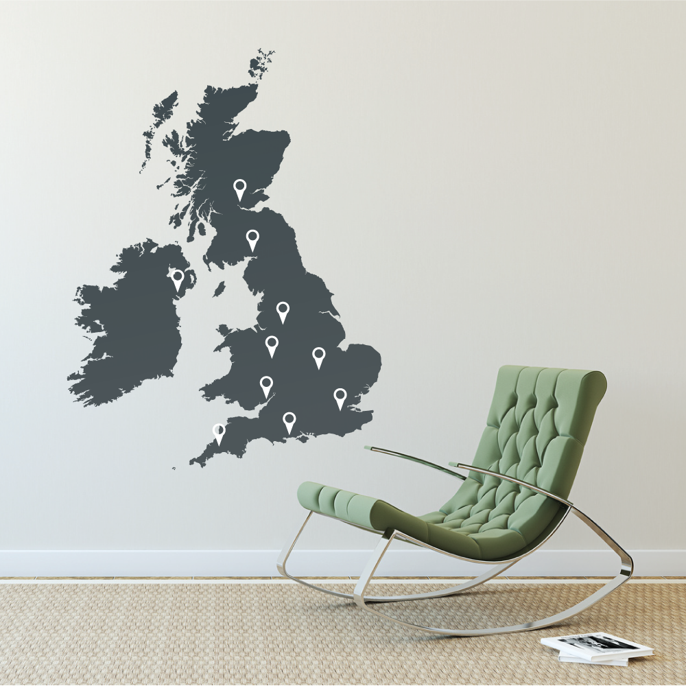 Map Of The UK Wall Sticker Decal | Wallboss Wall Stickers | Wall Art ...
