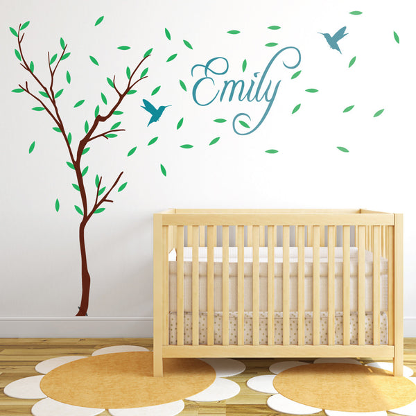 Childrens Tree With Personalised Name Wall Sticker 