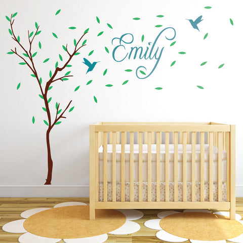 Childrens Tree With Personalised Name Wall Sticker 