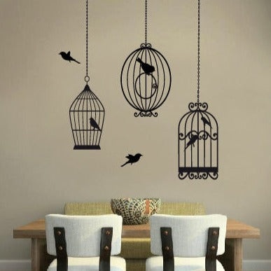 Vintage Bird Cage Wall Stickers