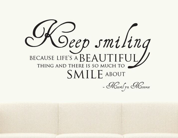 Keep Smiling Marilyn Monroe Wall Sticker