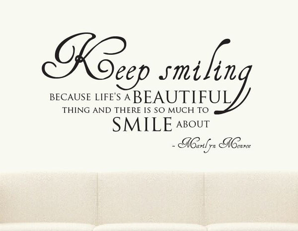 Keep Smiling Marilyn Monroe Wall Sticker