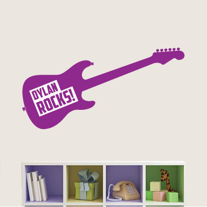 Personalised Childrens Guitar Wall Sticker