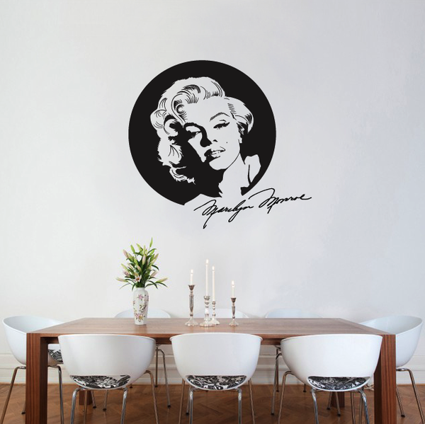 Marilyn Monroe With Signature Wall Sticker